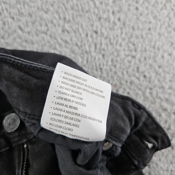 KanCan Jeans Womens 27 Black Distressed High Rise Skinny Raw Hem Stretch Denim - Picture 6 of 16